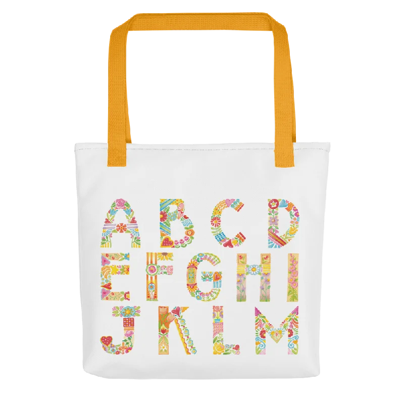 Alphabet Garden Tote Bag