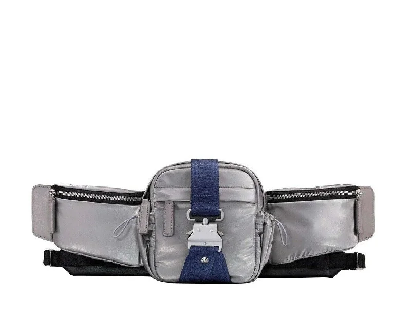 MCM Men's Silver Nylon Jemison Crossbody 2 in 1 Bag MUR9AJV03TV001