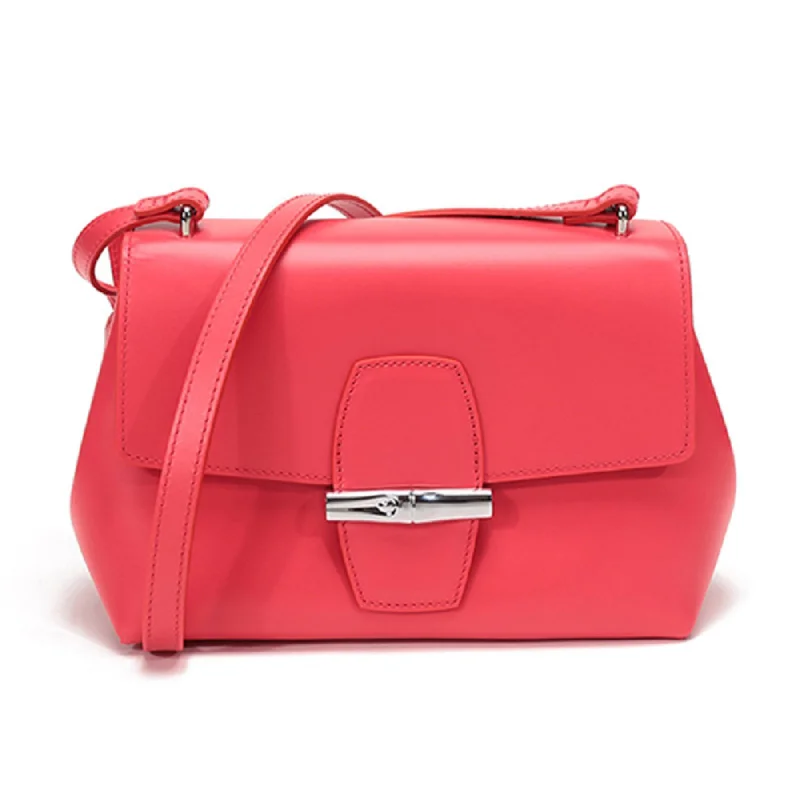 LongChamp Women's Roseau Poppy PInk Leather Crossbody Handbag