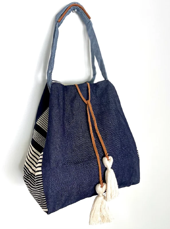 Denim Stripe Tote