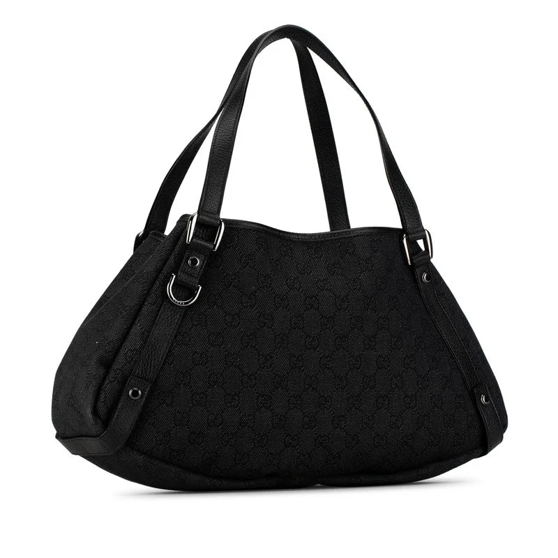 Gucci GG Canvas Abbey Handbag Tote Bag 293578 Black Canvas Leather  Gucci