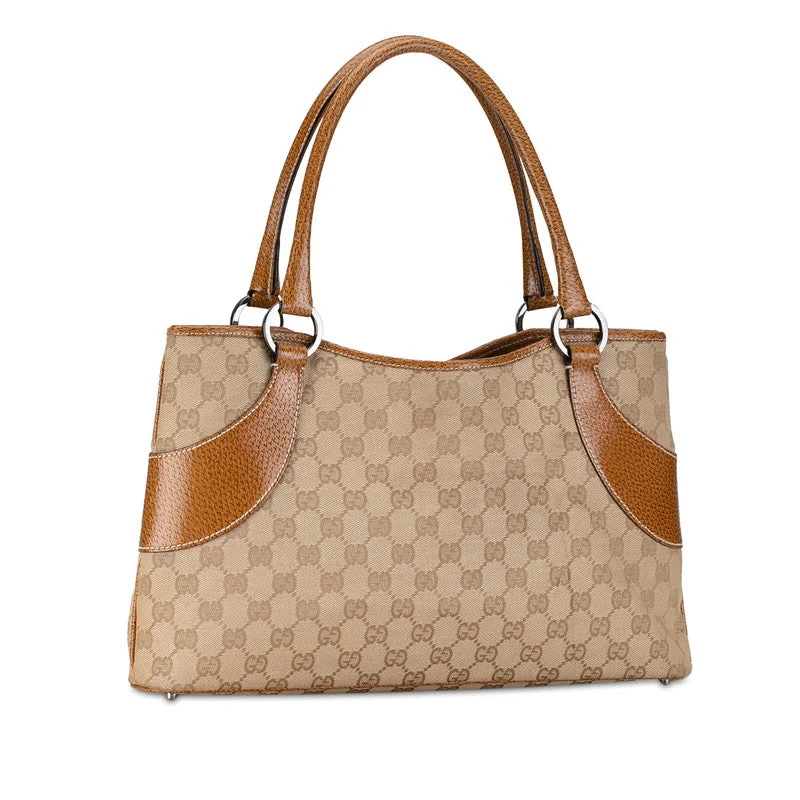 Gucci GG canvas handbag Tote bag 113015 Brown beige canvas leather ladies Gucci