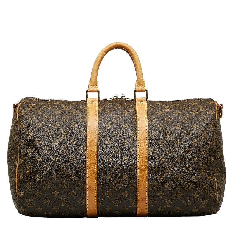 Louis Vuitton Monogram Keepall Bandrier 45 Boston Bag Handbag Shoulder Bag 2WAY M41418 Brown PVC Leather  Louis Vuitton