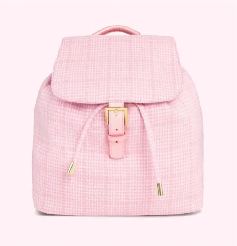 Shimmer Woven Backpack In Pink