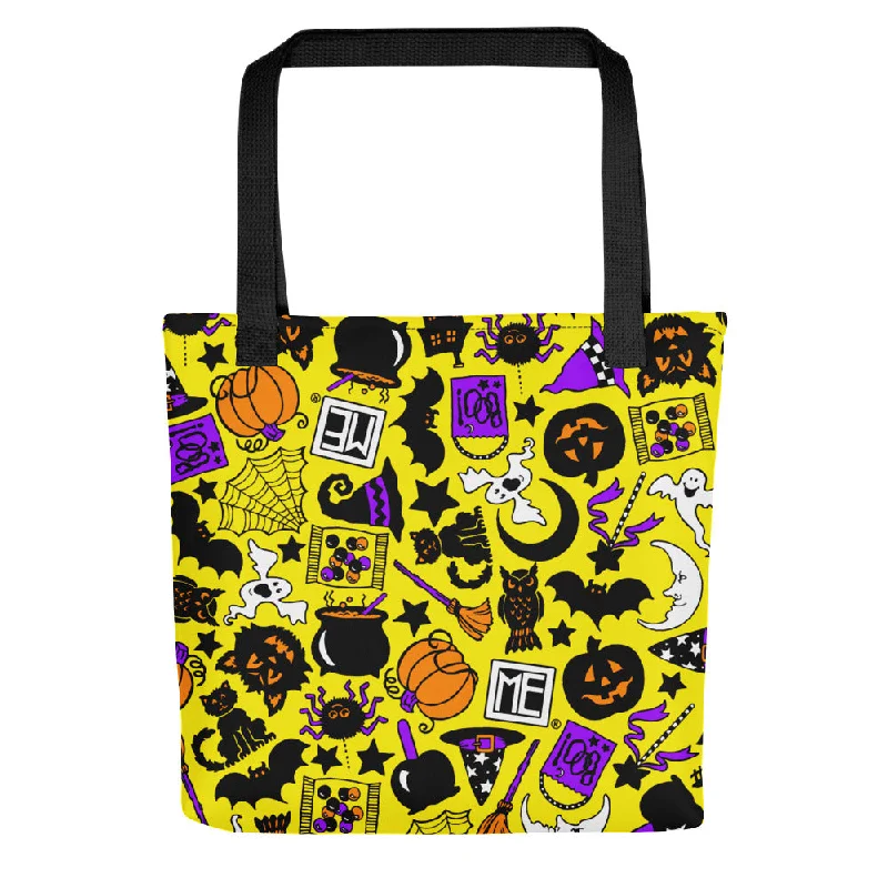 Yellow Halloween Icons Tote Bag