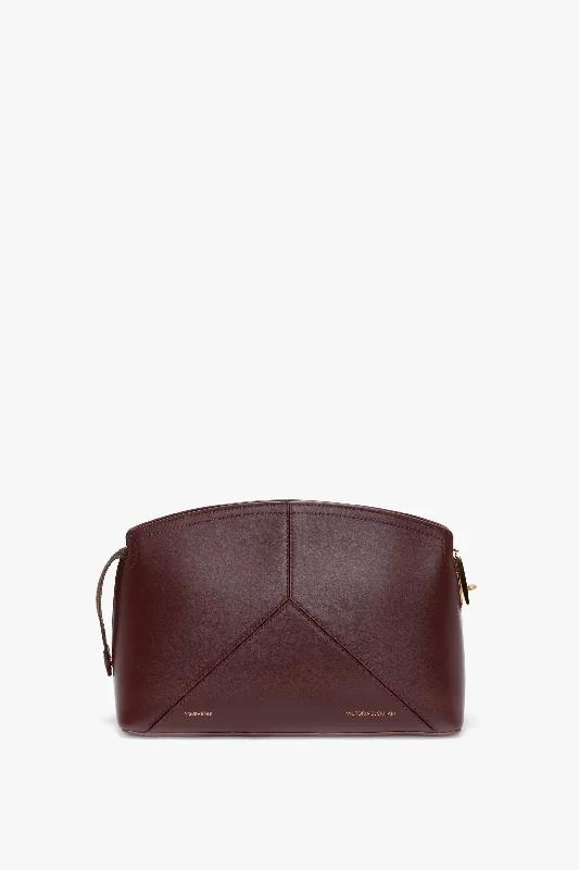 Victoria Clutch Bag In Burgundy Leather