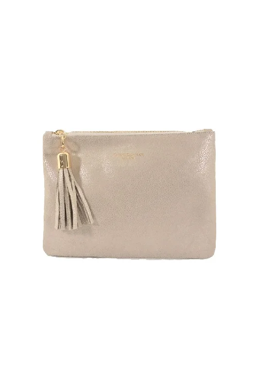 Shaker Champagne Stingray Tassel Clutch