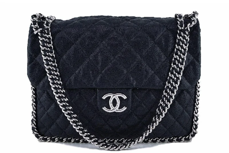 Chanel Black Chain Around Maxi Luxe Flap Bag