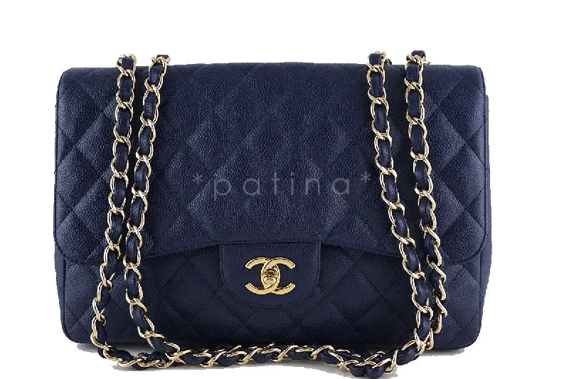 Chanel Navy Blue Caviar Jumbo 2.55 Classic Flap Bag