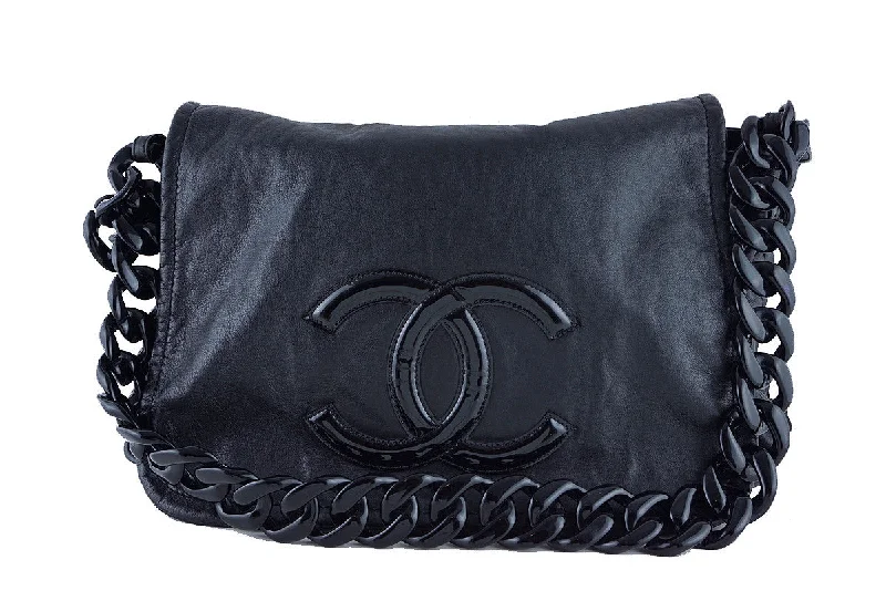 Chanel XXL Black Resin Modern Chain Jumbo Flap Bag