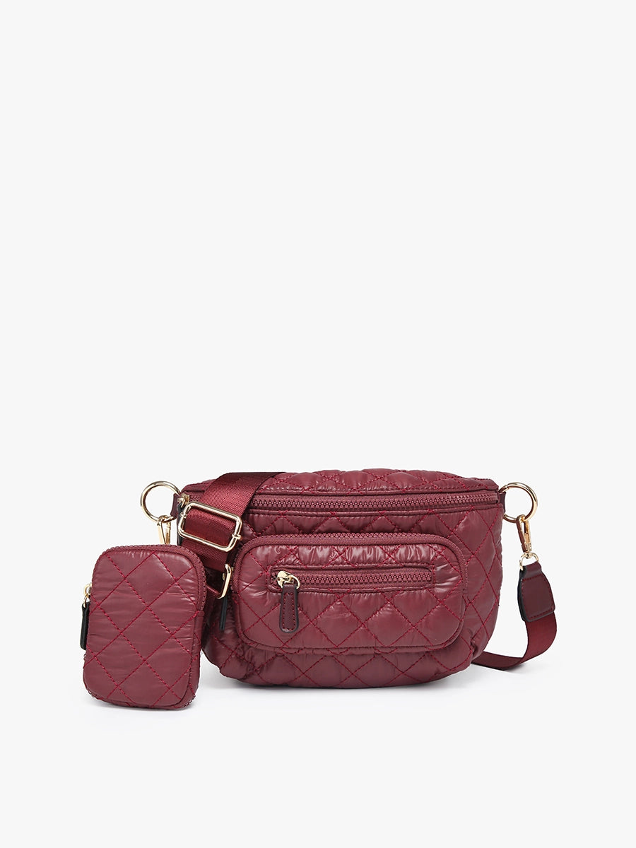 Arianna Quilted Nylon Belt Bag w/ Pouch