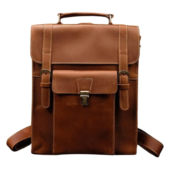 Vintage Style Genuine Leather Backpack Travel Backpack