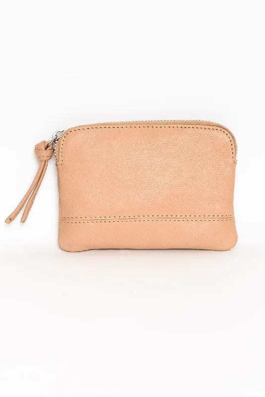 Samara Beige Leather Pouch